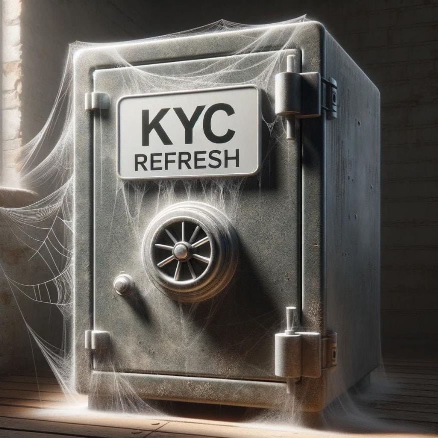 Representación de la problemática de muchas empresas en cuestiones de KYC refresh